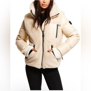 Sam.
Wylie Vegan Leather & Sherpa Puffer Jacket